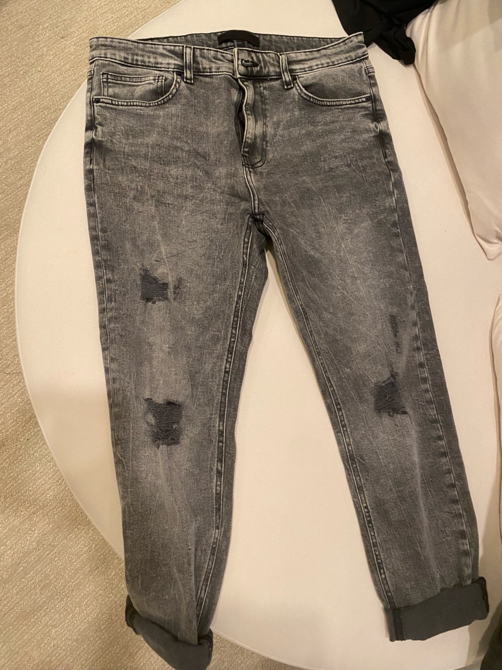 Forever 21 Gray Washed Skinny Jeans